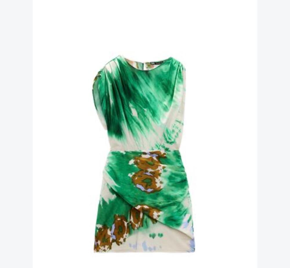 NWT NEW ZARA WOMAN NEW ZARA WOMAN ASYMMETRIC SHORT PRINTED